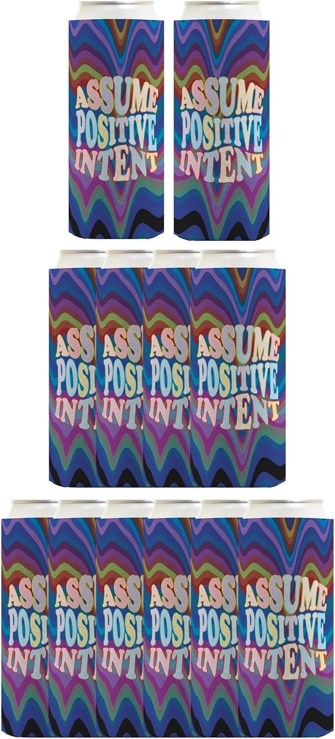 Inspirational Gifts For Women Assume Positive Intent 12-Pack Ultra Slim Can Thermocoolers