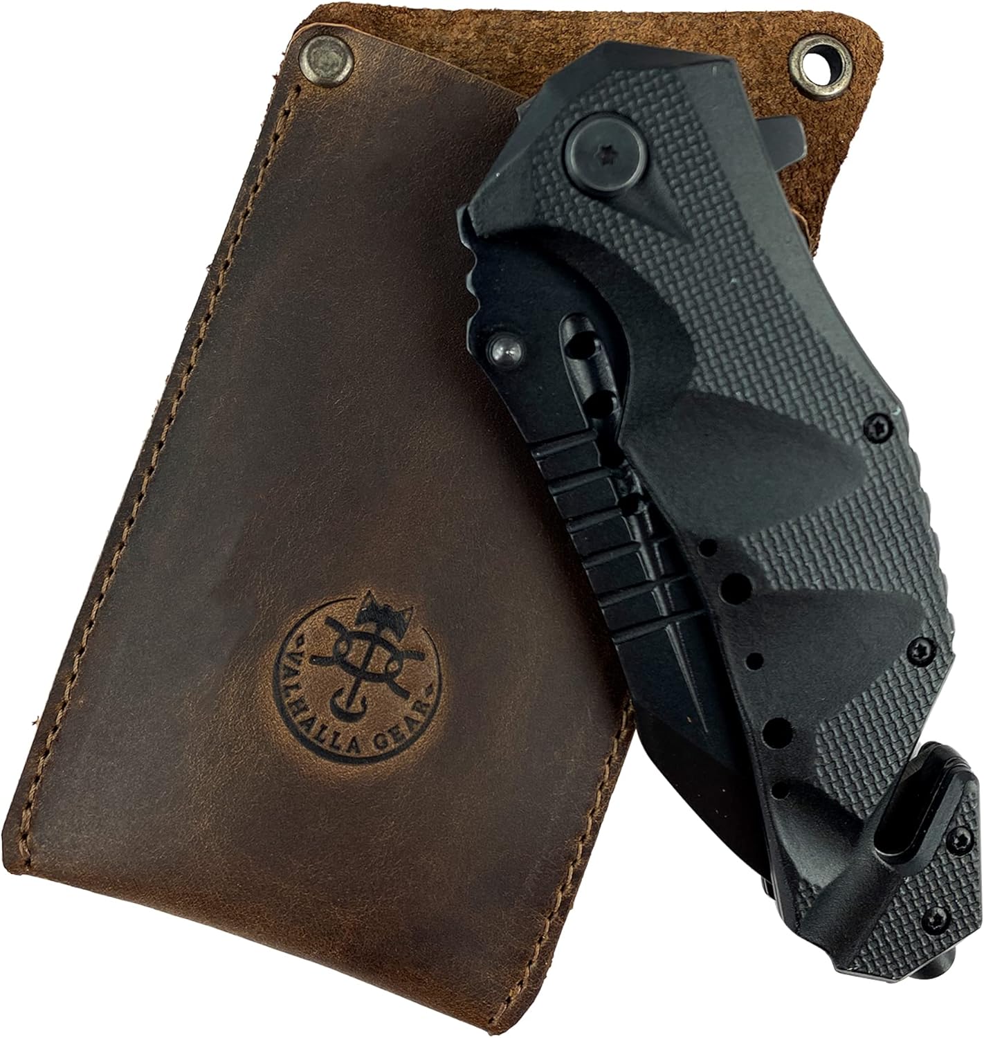 Rectangular Knife Sheath, Vertical Holster, Multitool Holder, Tool Case, Camping and Outdoor Accessories, Full Grain Leather, Handmade, Bourbon Brown