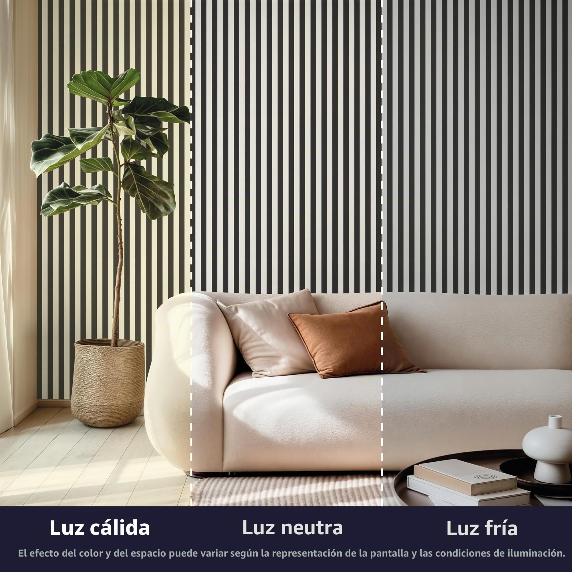 Rasch Tesa Lenny Papel pintado autoadhesivo a rayas, papel pintado no tejido, rayas en blanco y negro, texturizado, sin pegamento, reutilizable, sin dejar residuos, extraíble, 6,00 m x 0,53 m