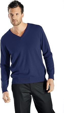 Cashmere Boutique Mens 100% Pure Cashmere Classic V-Neck Pullover Sweater S-XL