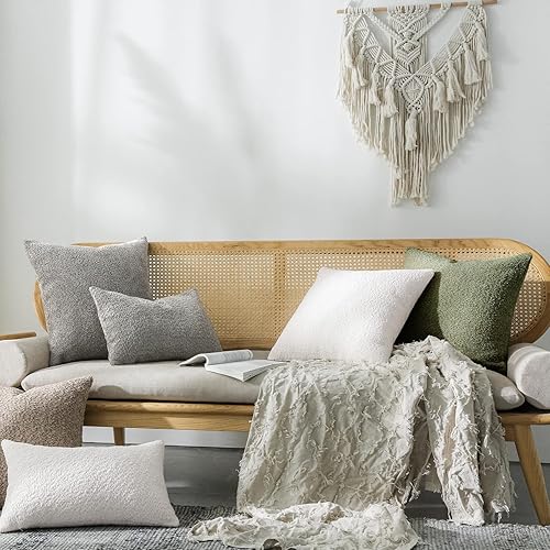 Miniatura 4 de FIOUOVO Juego de 2 fundas de almohada texturizadas de 18 x 18 pulgadas almohadas decorativas para cama sofá almohadas para sala de estar almohadas