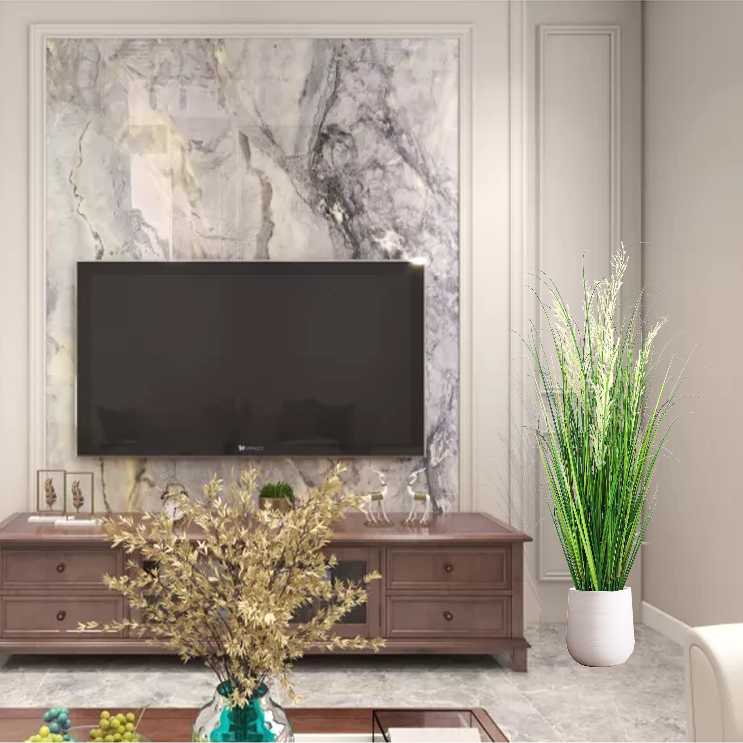 人工芝 Amazon｜GUYUSO 人工芝植物 高さ45インチ 人工パンパスグラス 人工芝