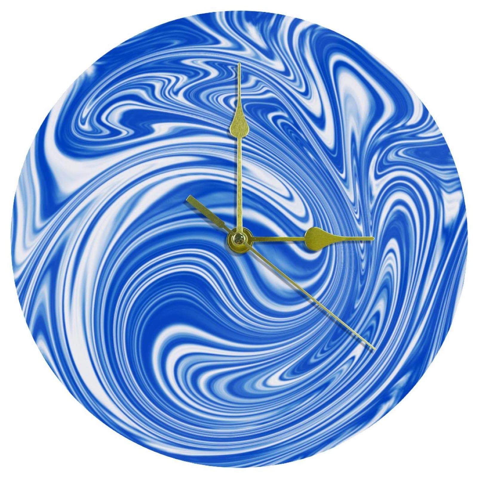 Horloge murale sans tic-tac acrylique bleu doré pour retrouver le sommeil