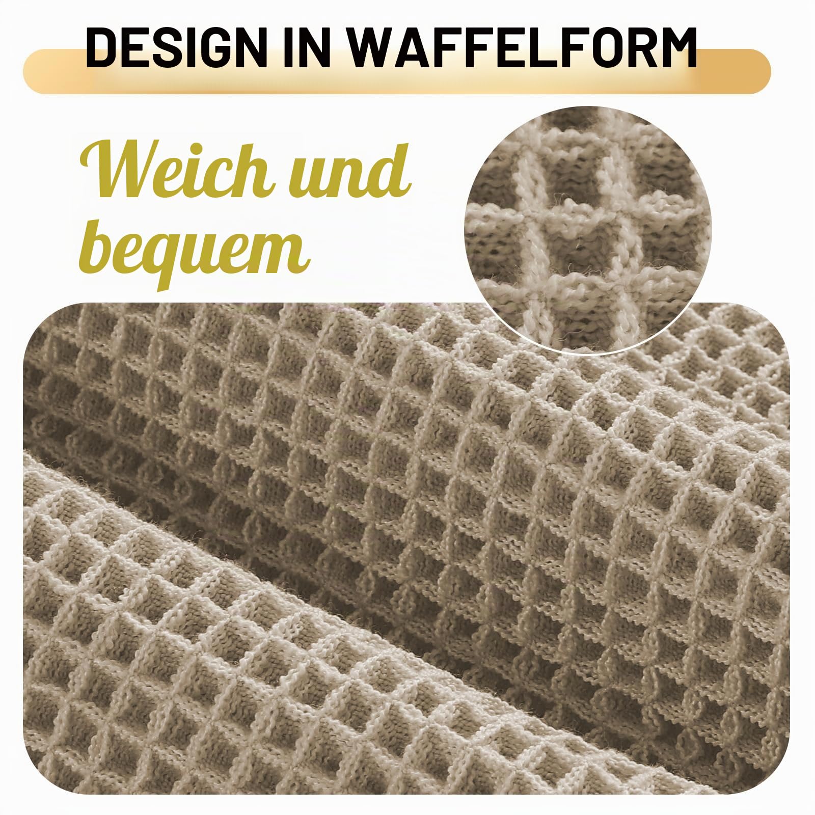 LINGKY Waffle Badematte rutschfest Badezimmerteppich mit rutschhemmender Rückseite Weich Badteppich Saugfähige Badvorleger Waschbar Duschvorleger für Badezimmer - 60x180 cm, Braun