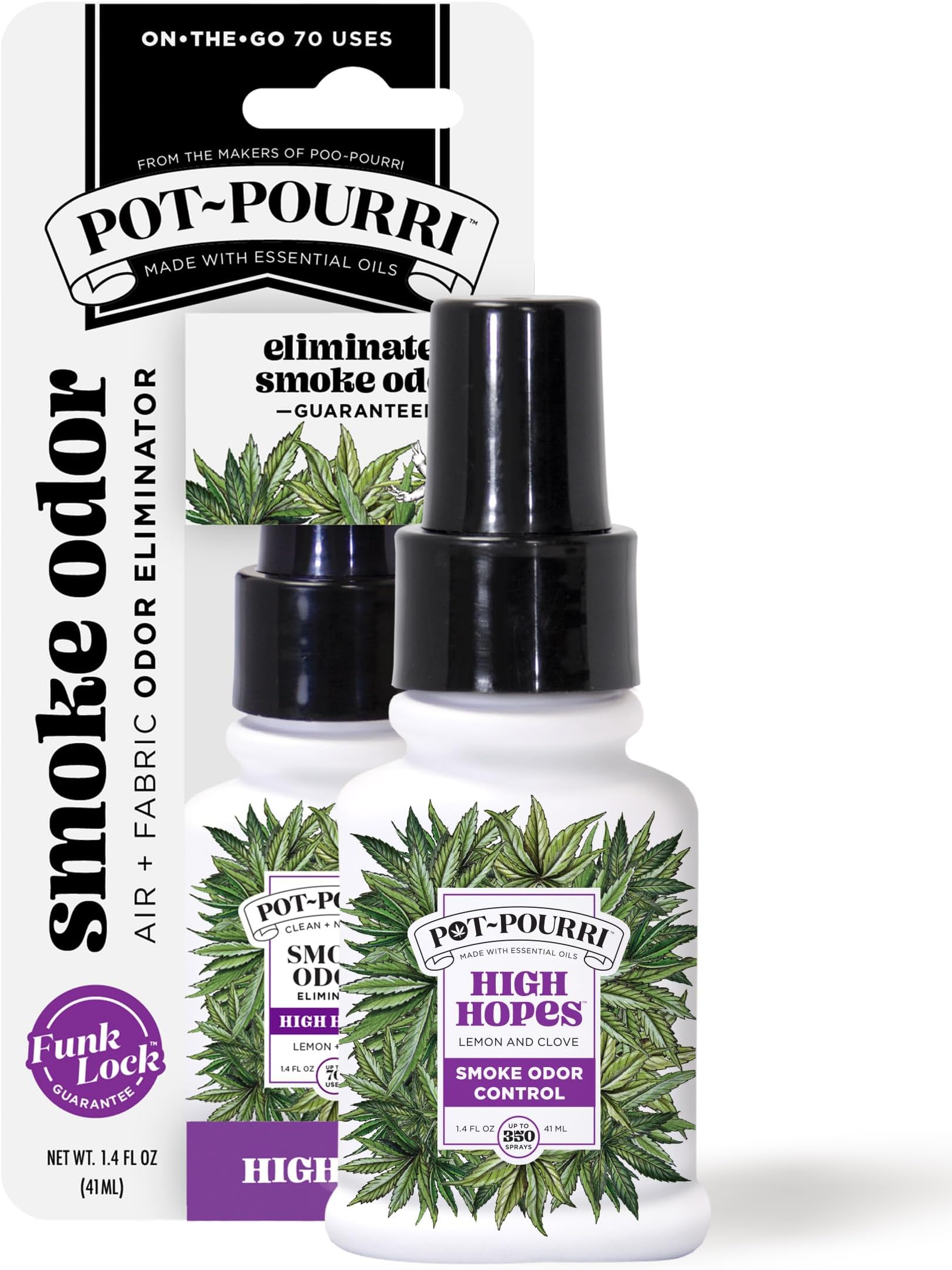 Pot-Pourri Smoke Odor Freshener Spray, High Hopes, 1.4 Fl Oz - Lemon and Clove