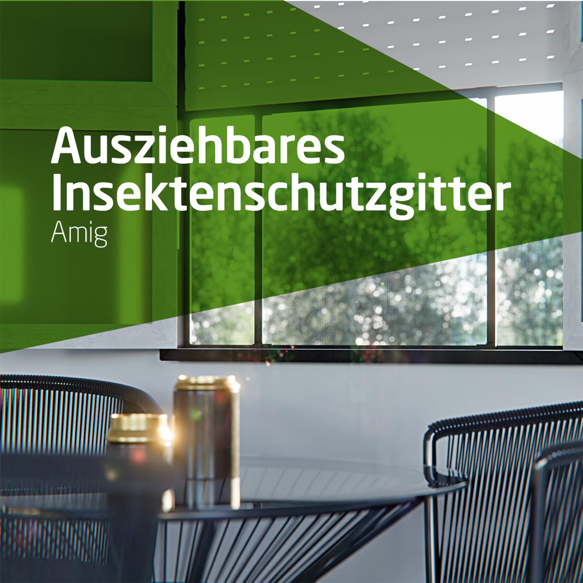 Amig - Erweiterbares Moskitonetz für Fenster - 100 x 70 cm - Schwarzer Aluminiumrahmen - Graues Glasfasergewebe - Verstellbar - Werkzeuglose Installation - Mod. ME01