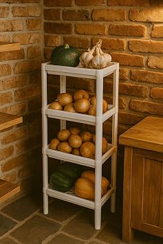 Sas Haus Flex Elite Pro 4 Tiers White Multi-Purpose Shelving Unit – Bathroom And Kitchen Organizer Shelf & Organizer White