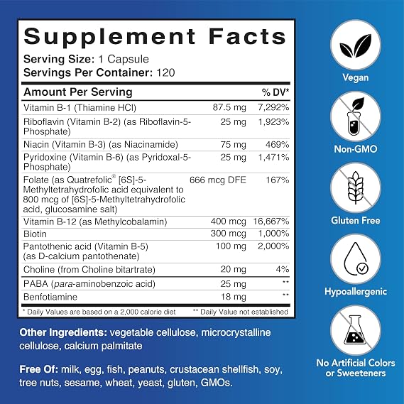 Patient One B-Complex | Methylated B Vitamins | Quatrefolic | 120 Capsules
