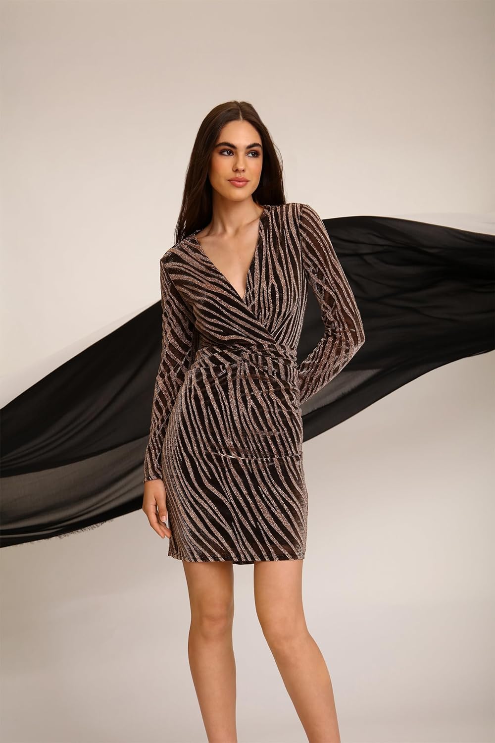 Donna Morgan Women's Holiday Sequin Foil Glitter Shimmer Metallic Dress Occasion Party Date Night Out Guest of - Image 6