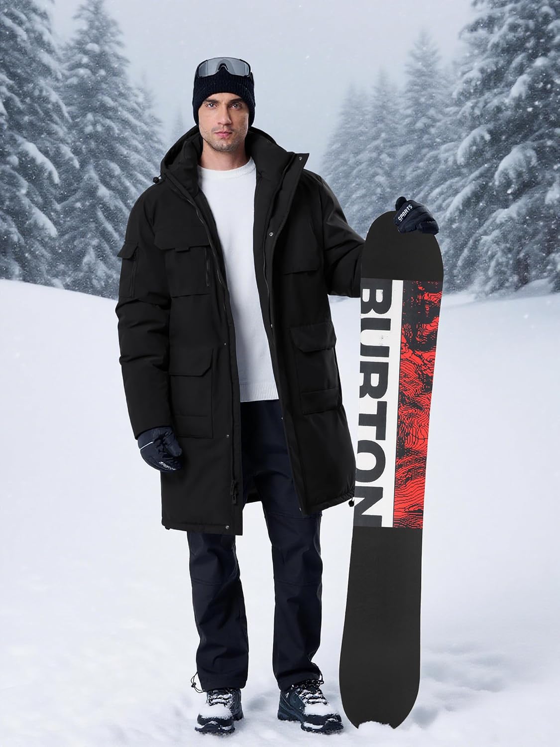 Men's Winter Coat Long Hooded Puffer Jacket Warm Thicken Water Resistant Down Outerwear Windbreaker Parka - Image 6