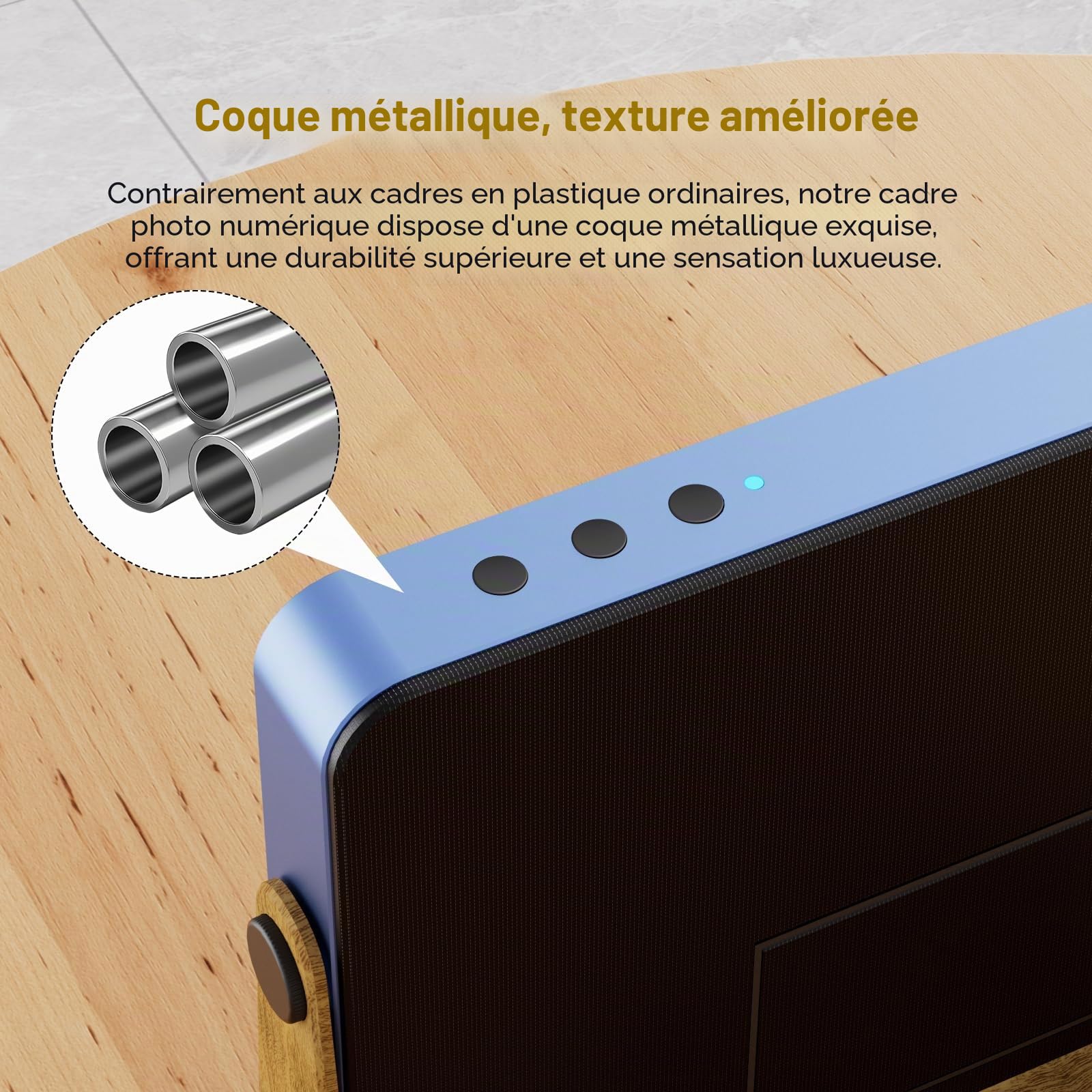 KODAK Cadre Photo Numérique, Cadre Numérique Photo WiFi 10 Pouces, Batterie Intégrée de 4000mAh, Mémoire de 32 Go, Écran Tactile IPS HD, Partage de Photos, Musique et Vidéos Via Une App/E-Mail/USB