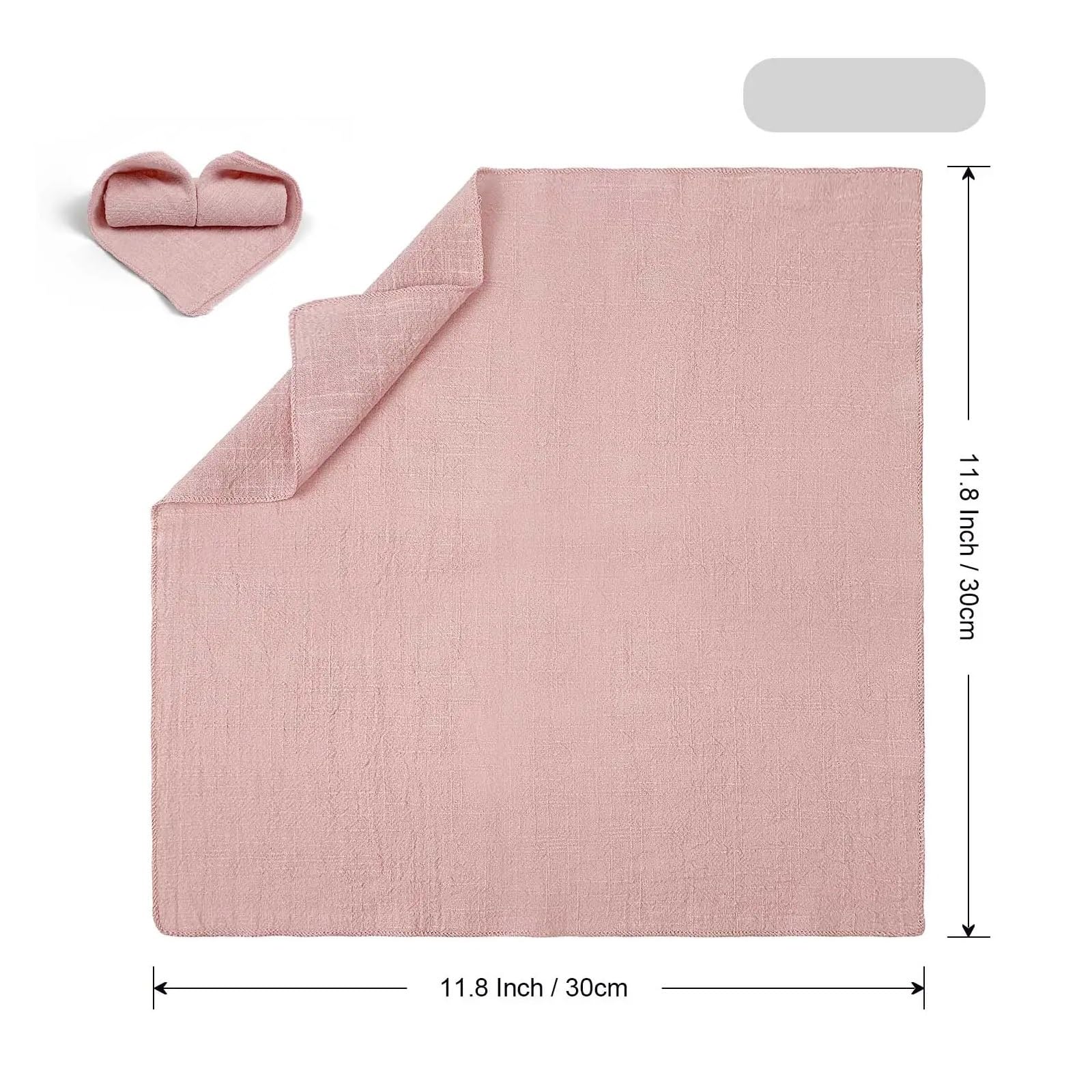 Servilletas, 96 servilletas de Gasa de 30 x 30 cm, Multicolor(Light Pink)