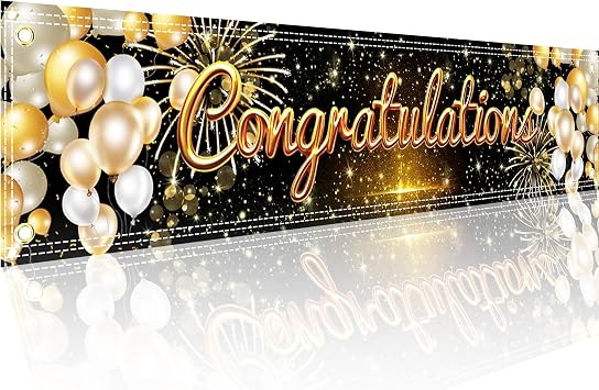 Congratulations Banner Congratulations Decorations We are so Proud of You Banner 6x1.3Ft Graduation for Backdrop Graduation Party Supplies Prom School Home