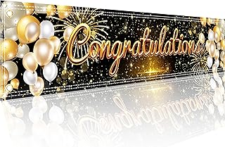 Congratulations Banner Congratulations Decorations We are so Proud of You Banner 6x1.3Ft Graduation for Backdrop Graduation Party Supplies Prom School Home