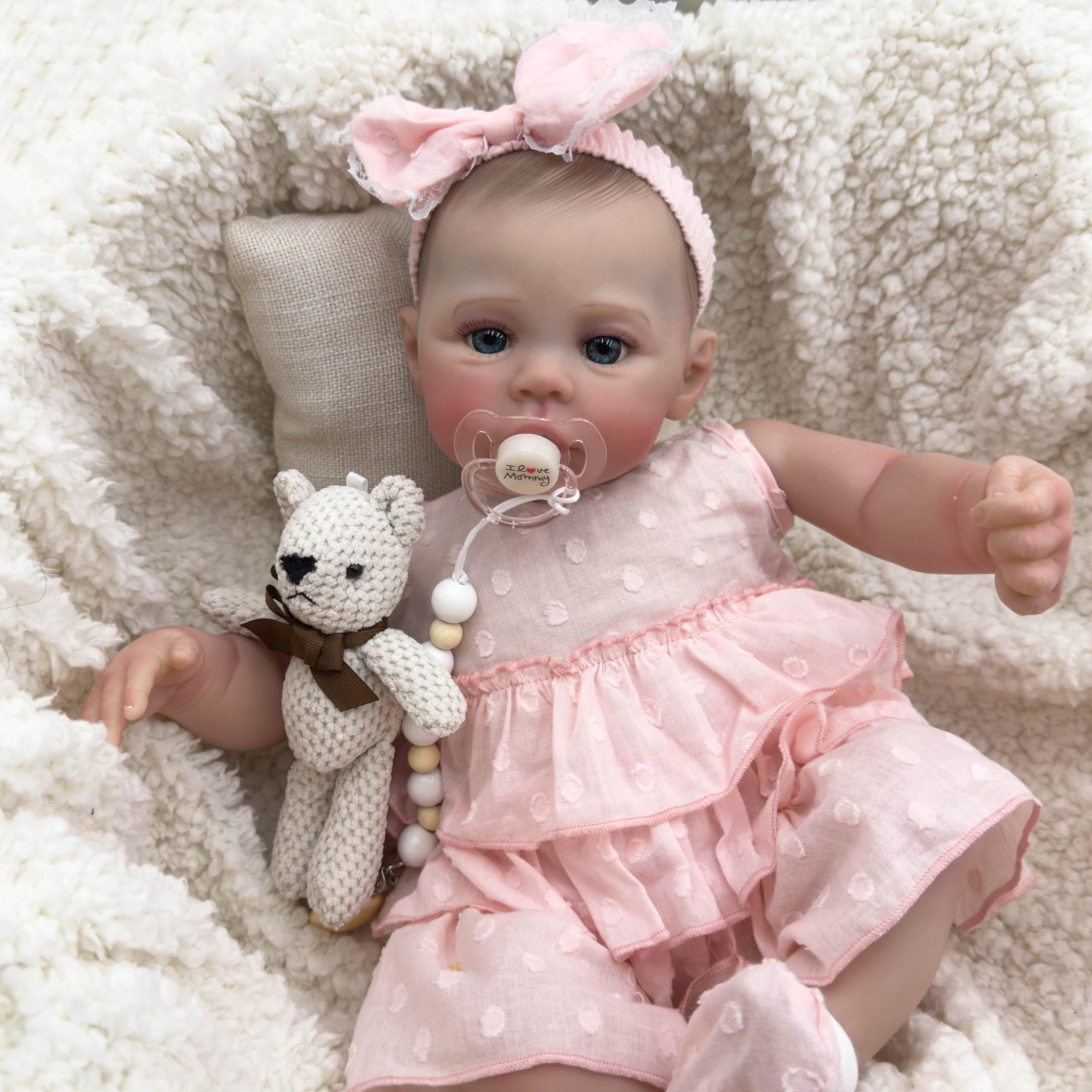 RXDOLL Realistyczne lalki Reborn Baby Dolls Girl miękkie winylowe silikonowe całe ciało realistyczne lalki noworodka dziewczynki prawdziwe życie lalka bobas prezenty urodzinowe dla dzieci w wieku 3+