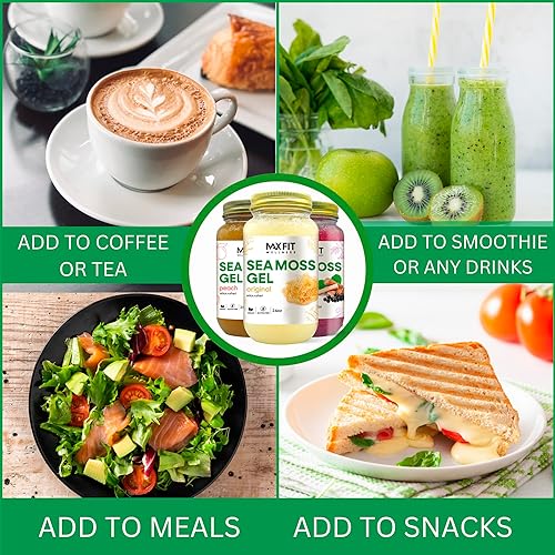 Miniatura 5 de Gel de musgo marino con vitaminas de saúco, 24 onzas, gel de musgo marino de oro silvestre de Santa Lucía, 92 vitaminas y minerales, puro crudo y