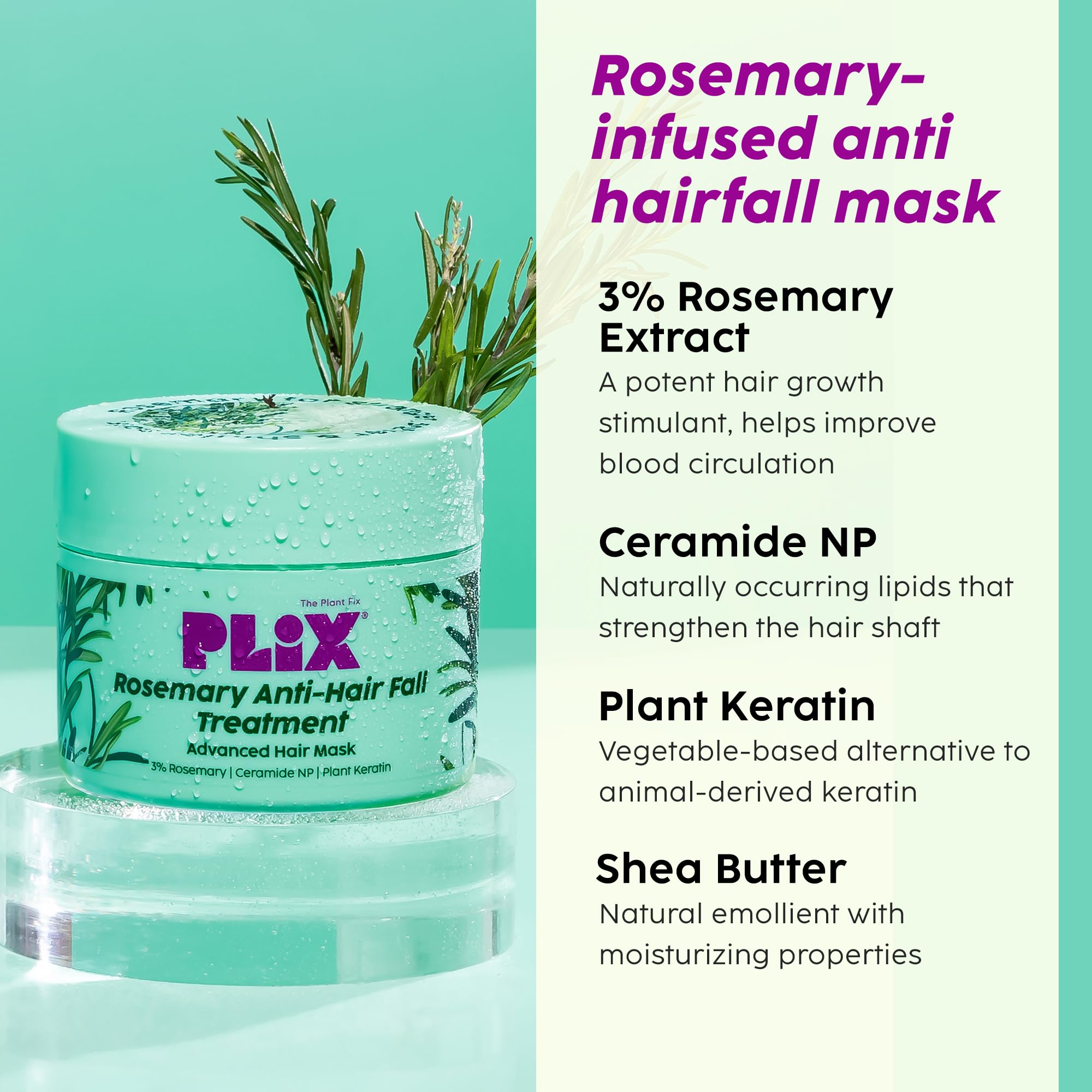 PLIX - THE PLANT FIX | Rosemary Advanced Anti Hairfall Kit with Serum, Shampoo, Conditioner, Hair Mask & Hair Oil | For Hair Thinning, New Hair Growth, Thicker Hair & More Volume | Clinically Tested - Image 6 thumbnail