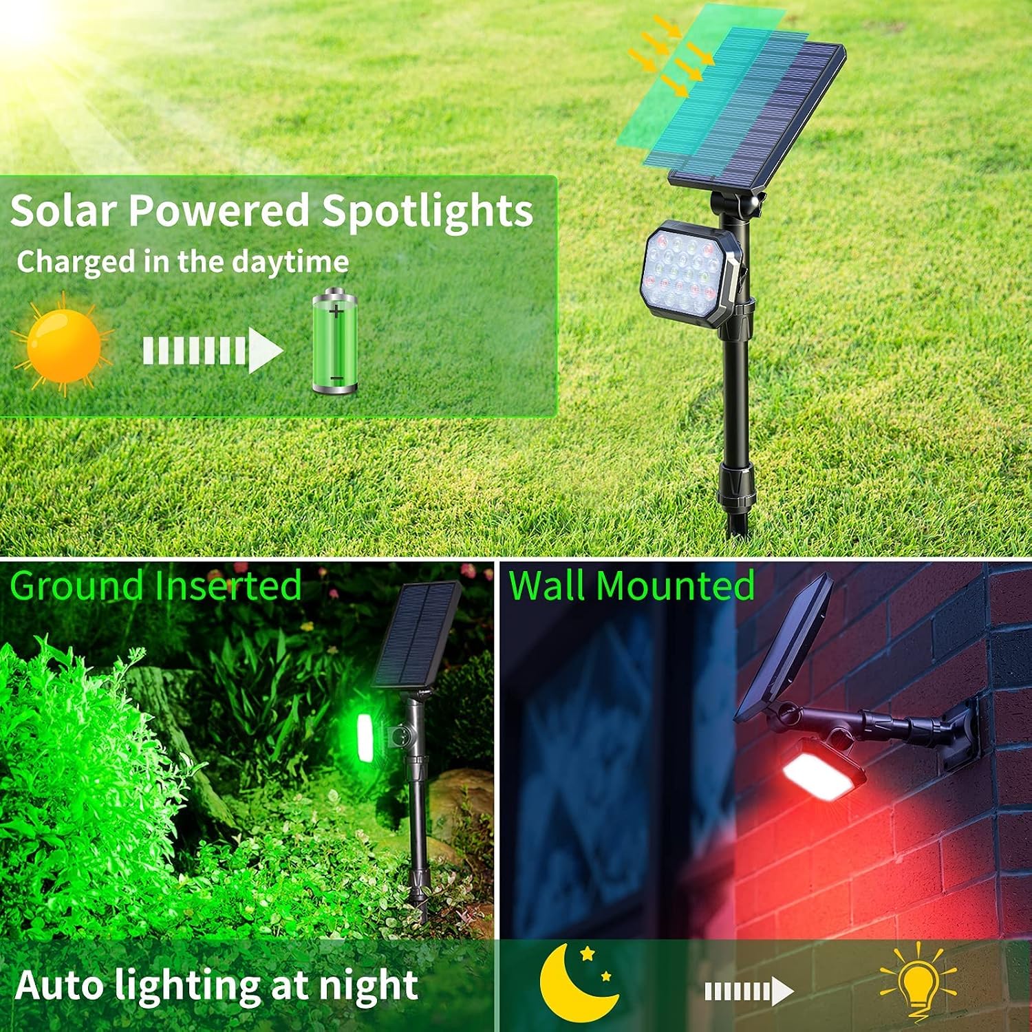 Free Shipping 🛒 JSOT Solar Lights Outdoor, Color Changing Solar Spot Lights Outdoor, IP65 Waterproof Landscape Spotlight for Garden Yard Pathway Driveway Walkway Backyard Decorations RGB Lighting, 4 Pack Exclusive Discount 90% Price JSOT Solar Lights Outdoor, Color Changing Solar Spot Lights Outdoor, IP65 Waterproof Landscape Spotlight for Garden Yard Pathway Driveway Walkway Backyard Decorations RGB Lighting, 4 Pack