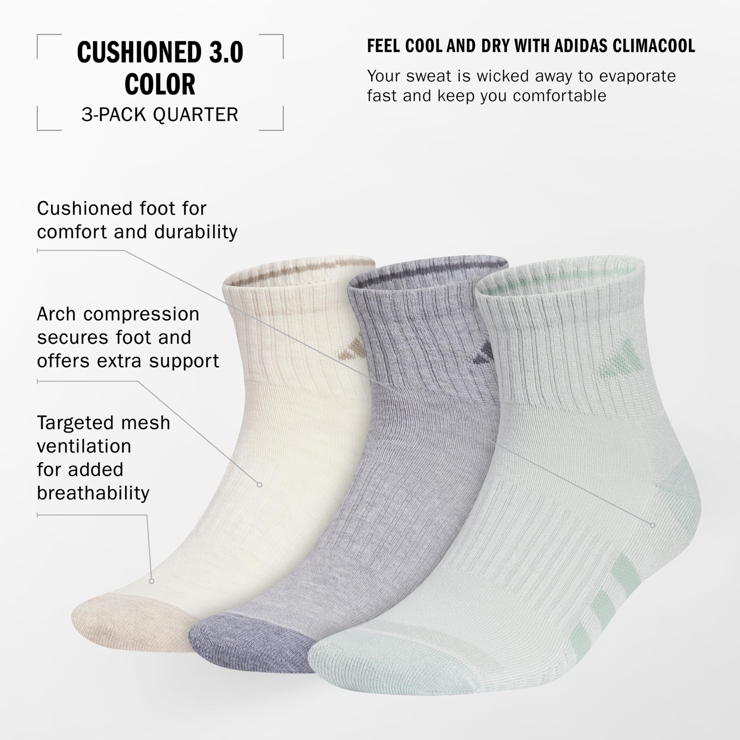 Gepolsterte Herrensocken von Adidas (3-er Packung)