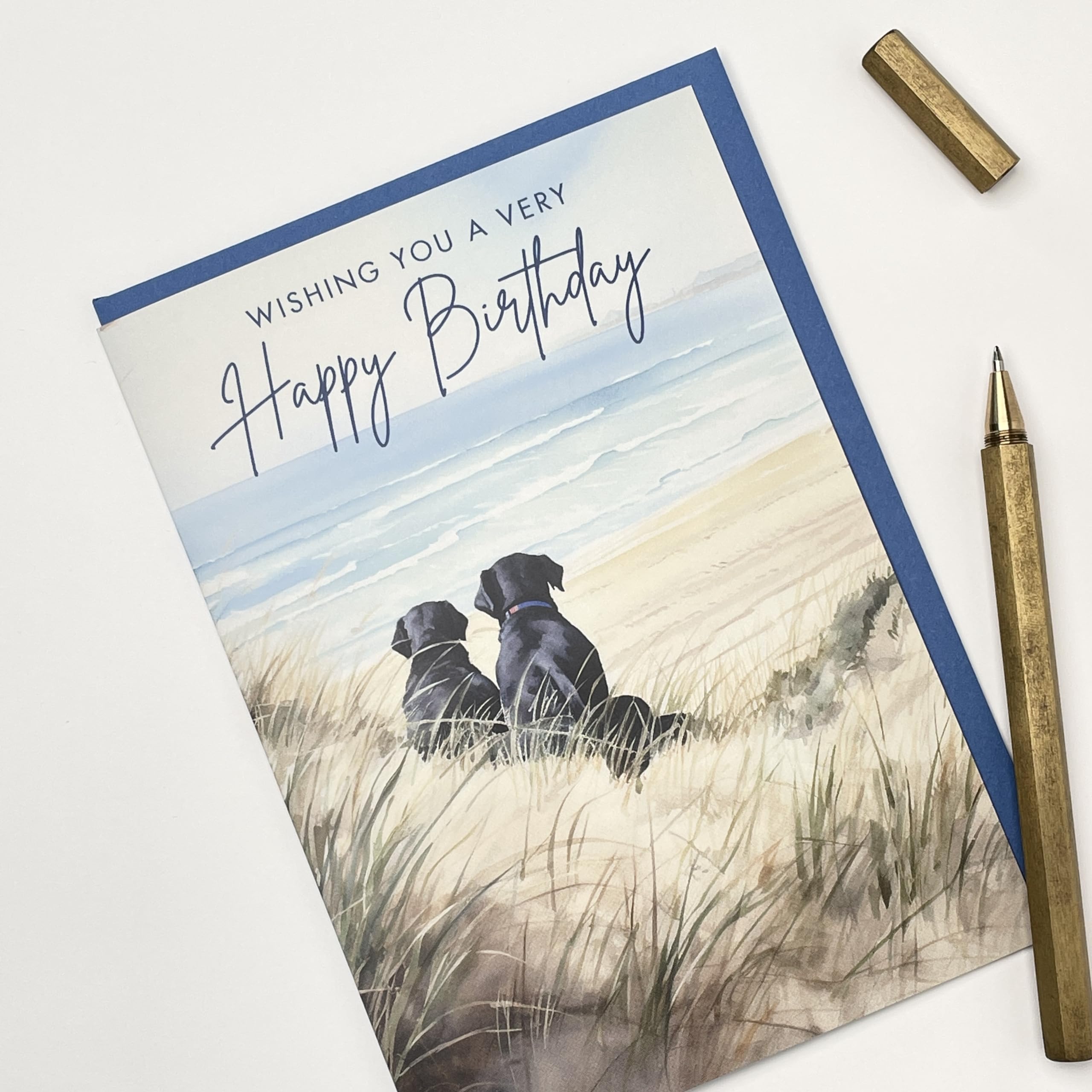 Old English Co. Carte D'anniversaire Artistique Pour Homme Et Femme – Carte D'anniversaire Italienne à L'aquarelle De La Côte Almalfi Pour Lui Et Elle – Carte D'anniversaire Traditionnelle | Intérieur