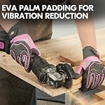Vgo... Heavy Duty Synthetic Leather Work Gloves Women,Impact Protection Mechanic Gloves,Vibration Reduction,Touchscreen