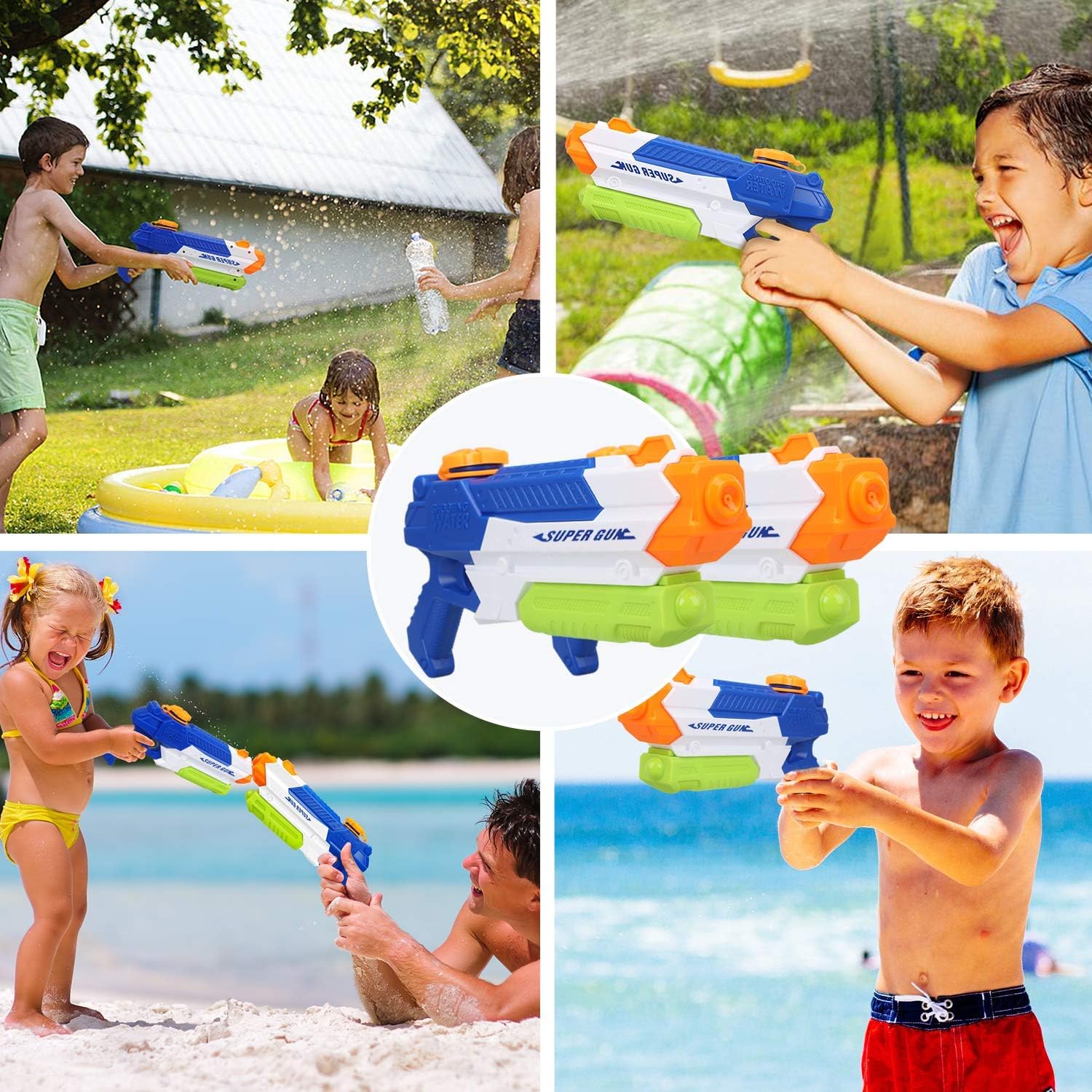 TOY Life 2 Pack Water Guns for Kids or Adults- Super Soaker Water Guns- Water Blaster Squirt Guns- Outdoor Toys for Boys, Girls- Pool Water Guns Beach Toy Summer Toy for Toddlers, Kids, Adults : Toys & Games