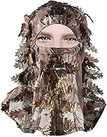 Vista 9 de Ghillie Camouflage Leafy Hat 3D Full Face Mask Headwear Turkey Camo Hunter Hunting Accessories