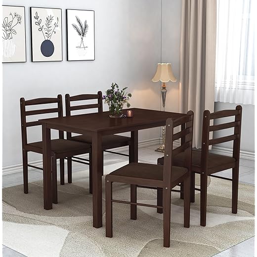 Furniva QuattroDine Solid Wood Dining Table Set