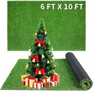 XLX TURF Indoor Outdoor Fake Grass Rug for Christmas Flooring Decor - 6FT X 10FT Artificial Turf Carpet for Patio Balcony Party Decoration, Extra Large Dog Pets Fake Grass Mats