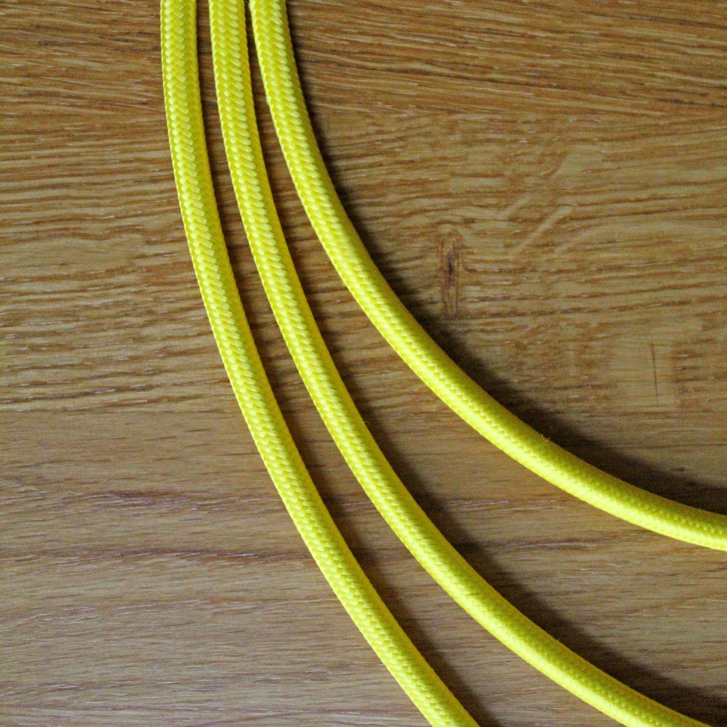 smartect Braided Cable, Yellow, 5 Metres 3 Core Electrical Cable (3 x 0.75mm²) Vintage Fabric Electrical Wire for your DIY project - Image 4