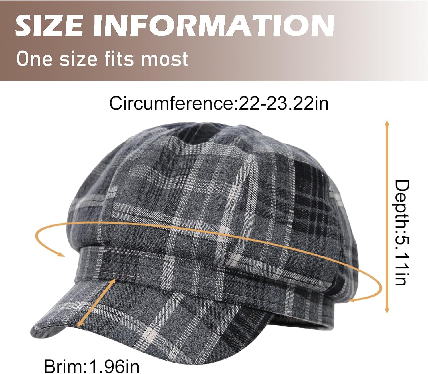 Women Wool Newsboy Hats Cabbie Hat Beret Paperboy Tweed Baker Boy Cap - Image 2