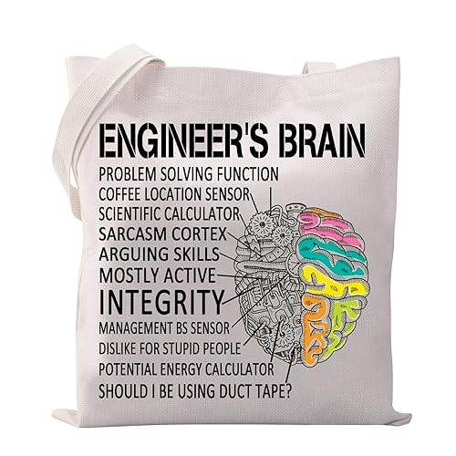 Bolsa de mano para el cerebro de ingeniero, regalos divertidos para ingeniero, regalos de broma de ingeniero, bolsa de suministros de ingeniero,