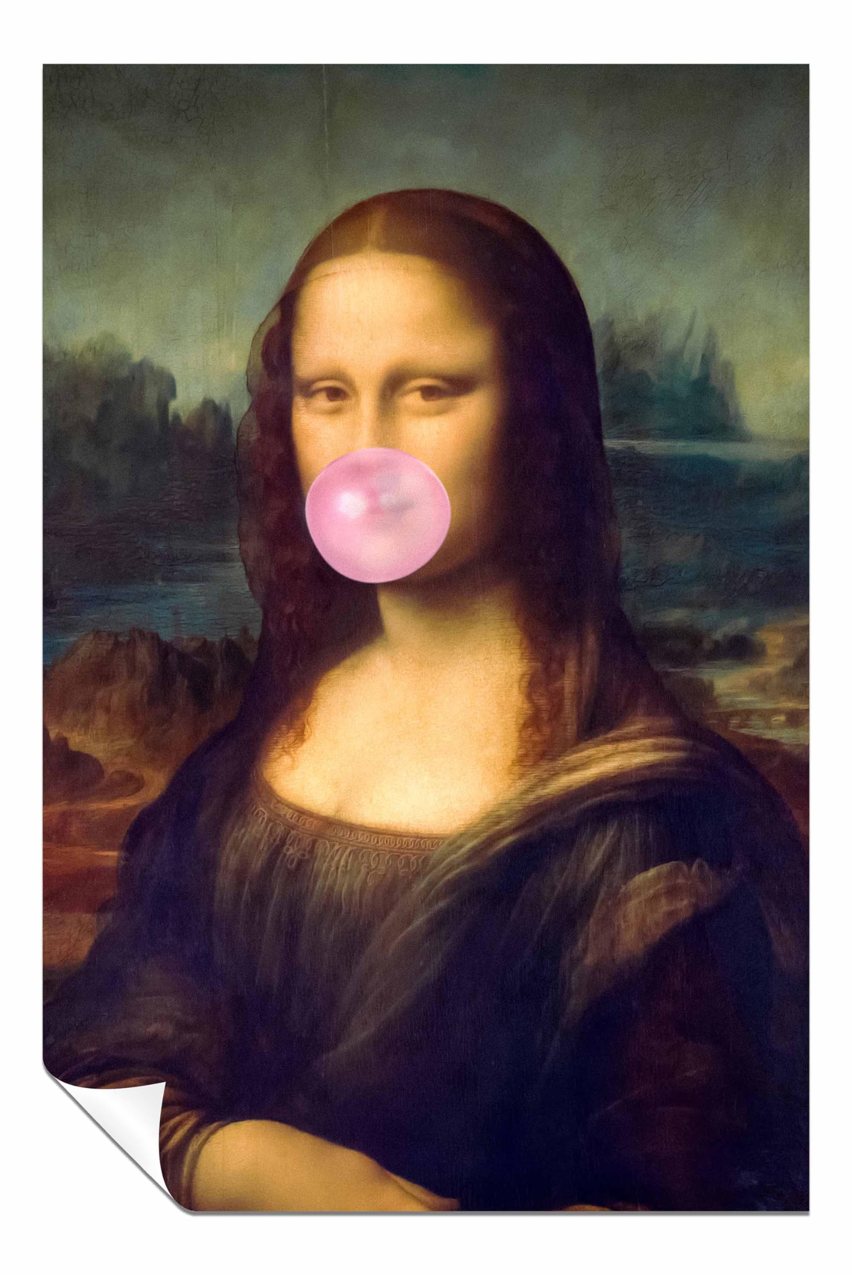 Panther Print Unframed Poster Mona Lisa Bubble Gum Pictures For Home Walls, Bedroom, Living Room & Bathroom Decor 91X61cm (36X24in)
