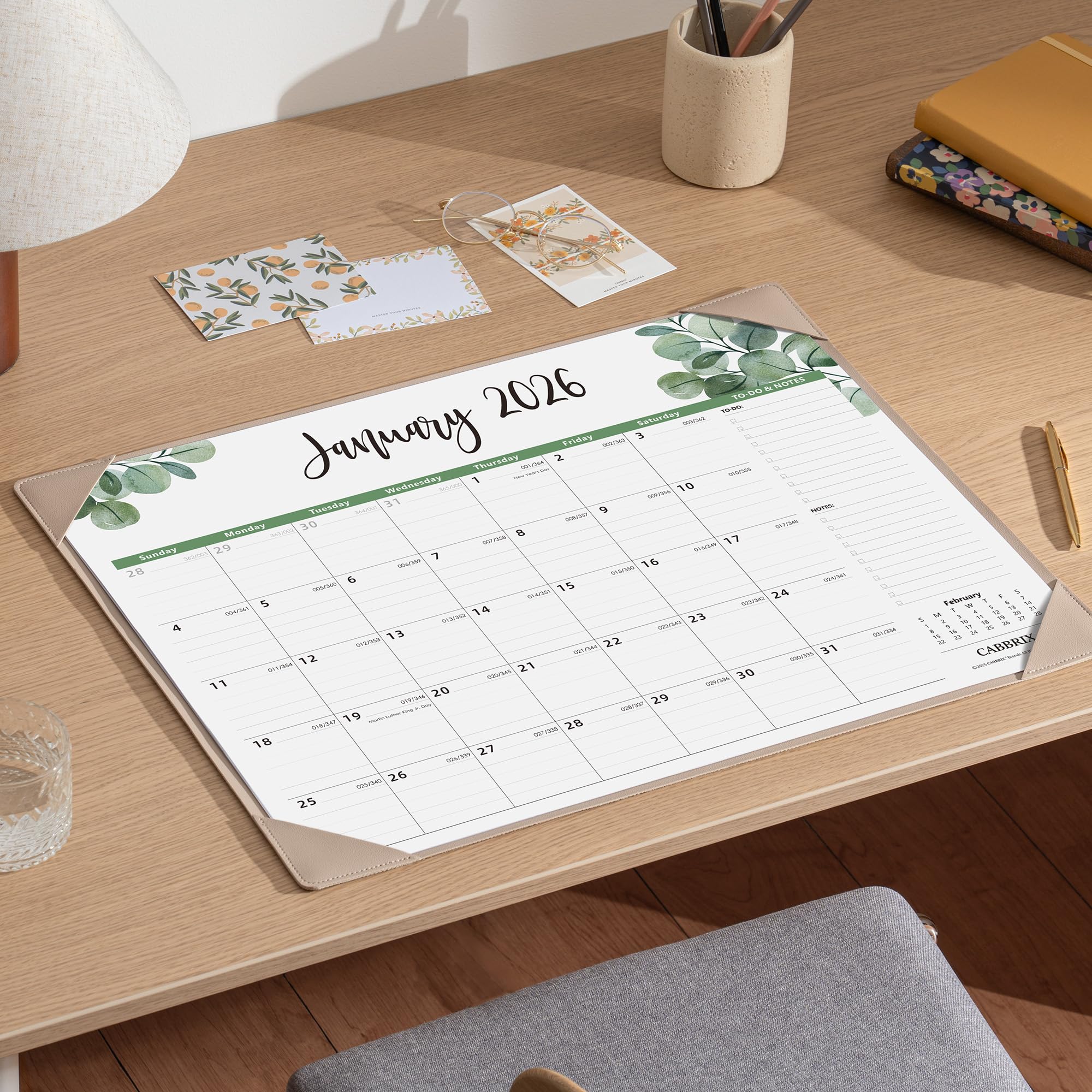 Calendrier De Bureau 2025-2026 Mensuel Grand Format - Planificateur Avec Pages Détachables Et Espace Notes