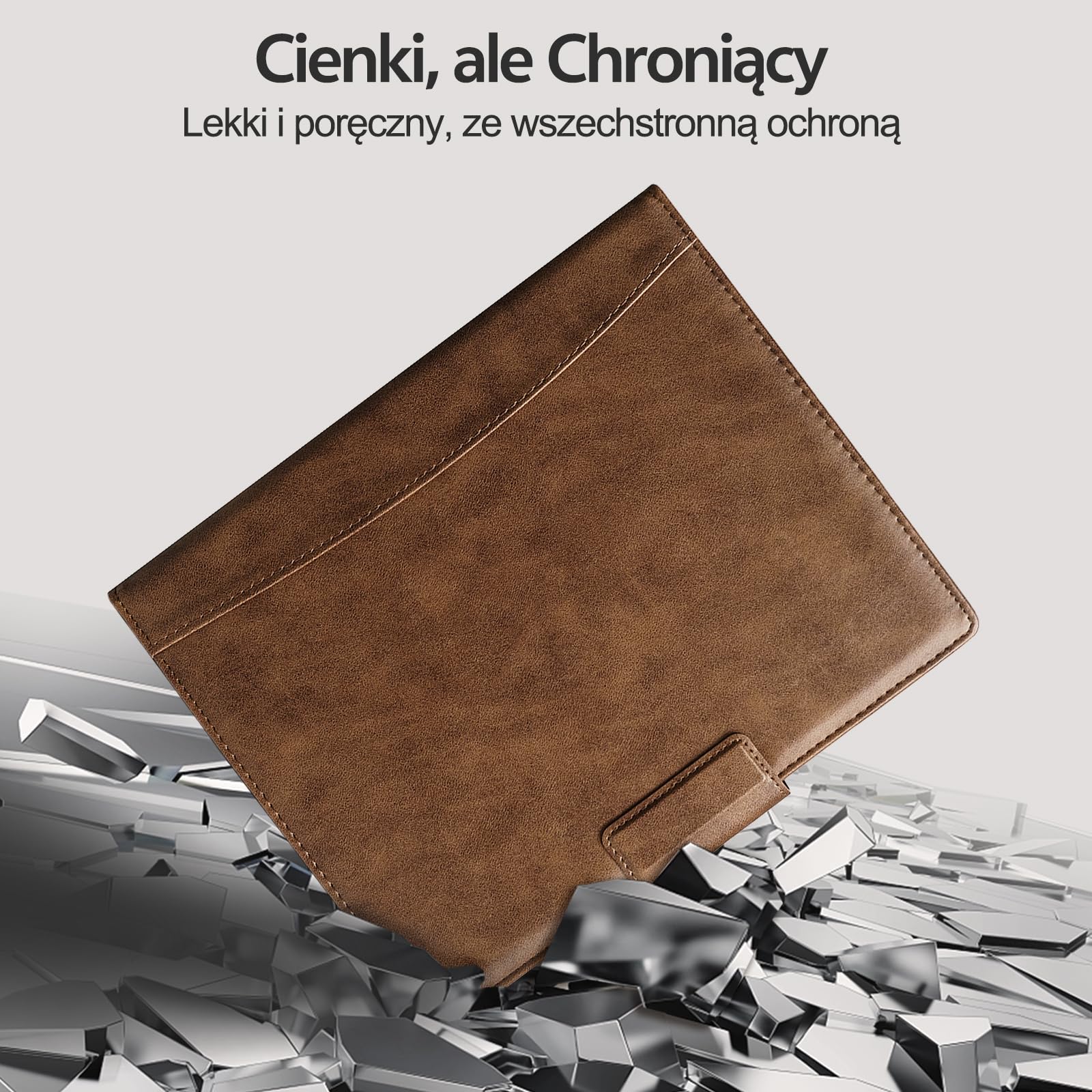 ZSPEED Etui ze Skóry PU na Tablet Remarkable 2 10,3 Cala (2020) - Etui Ochronne z Klapką i Uchwytem na Długopis, Zintegrowana Przegródka na Karty, Magnetyczne Mocowanie (Brązowe)