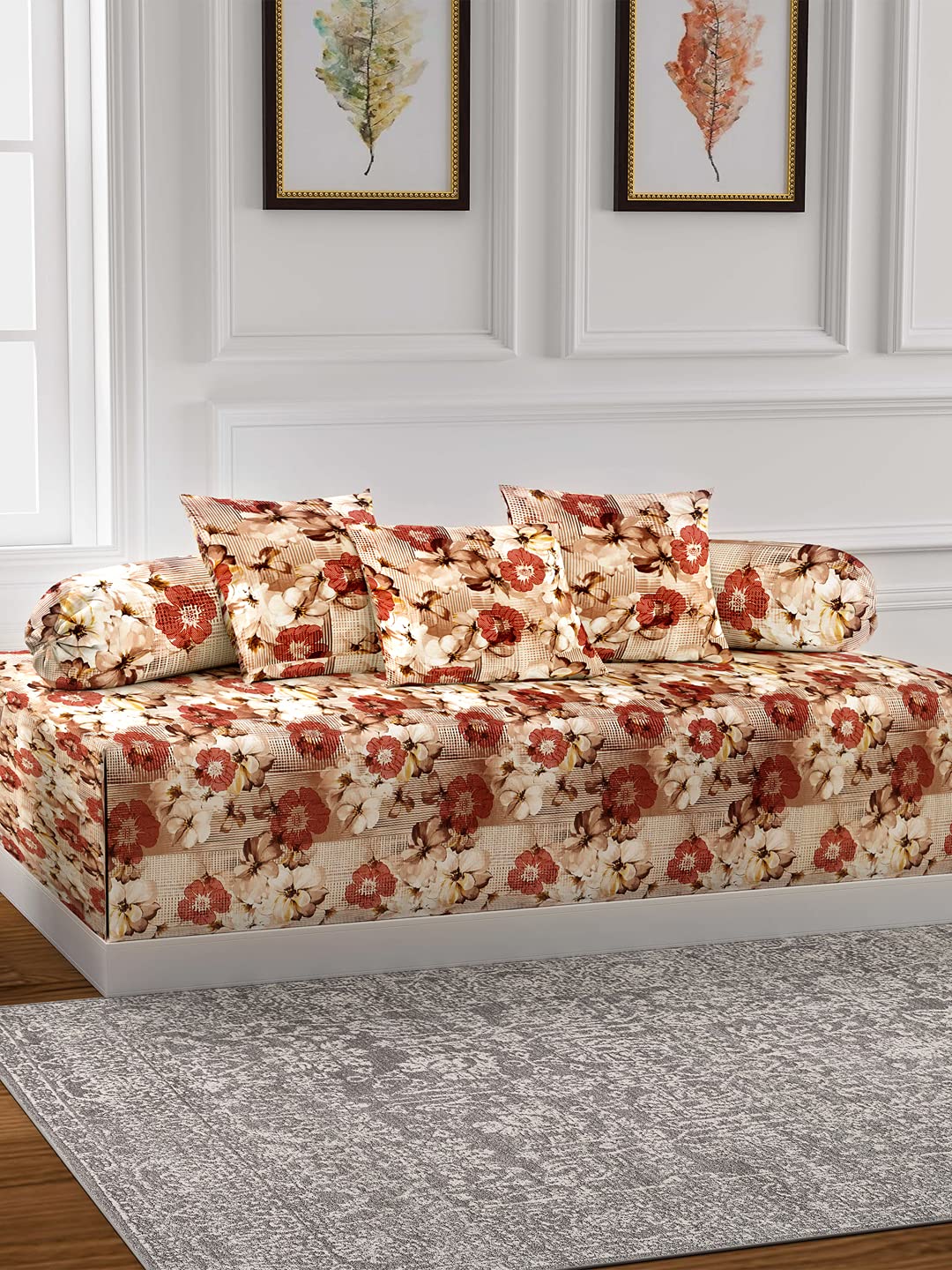 Arrabi Floral Handwoven Chenille Diwan Set (Set of 6) | ARDS-1007-Multi-image-30