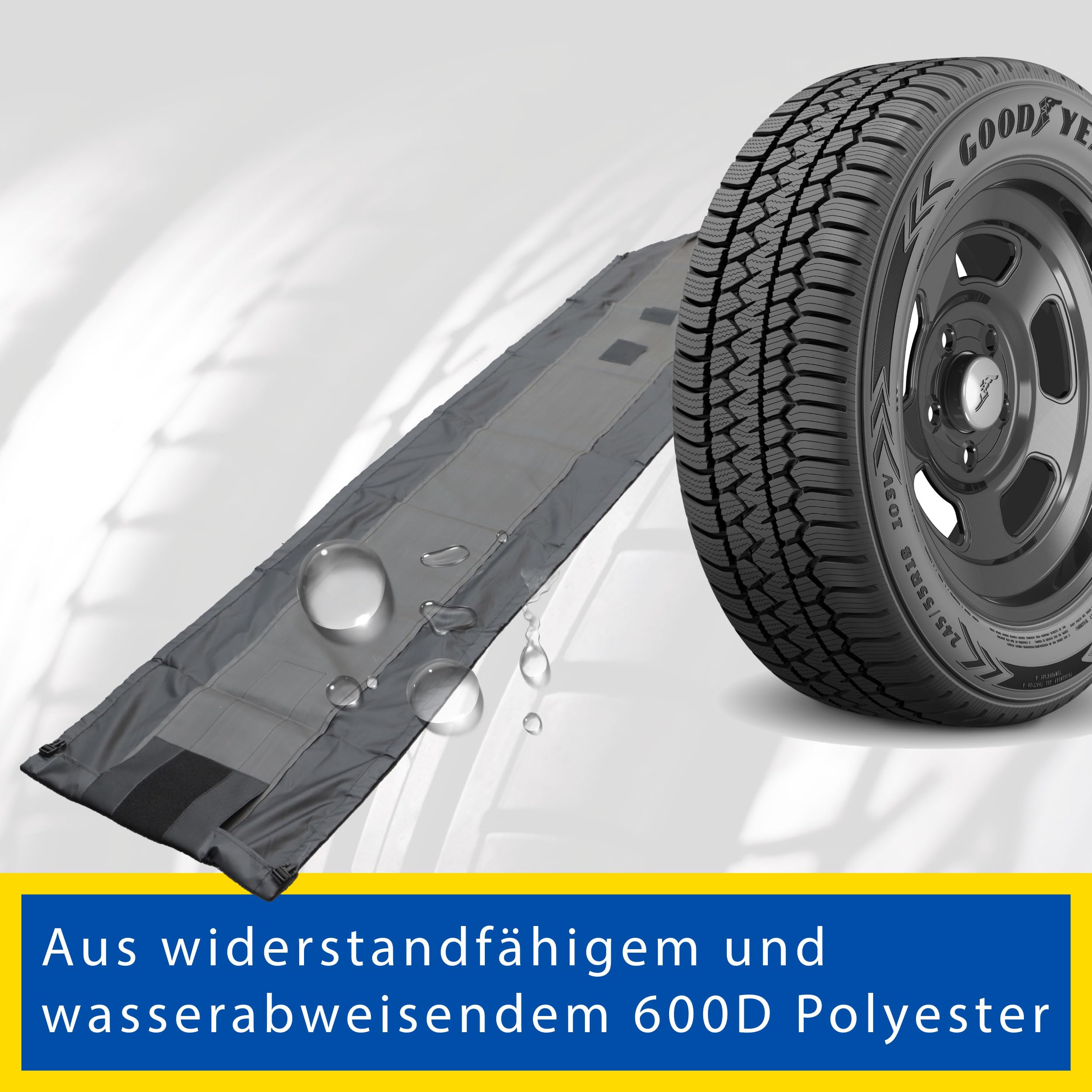 GOODYEAR Reifentaschen aus 600D Polyester zum Transport, Lagerung von Reifen, UV Schutz, wasserabweisend schwarz Set 4-teilig