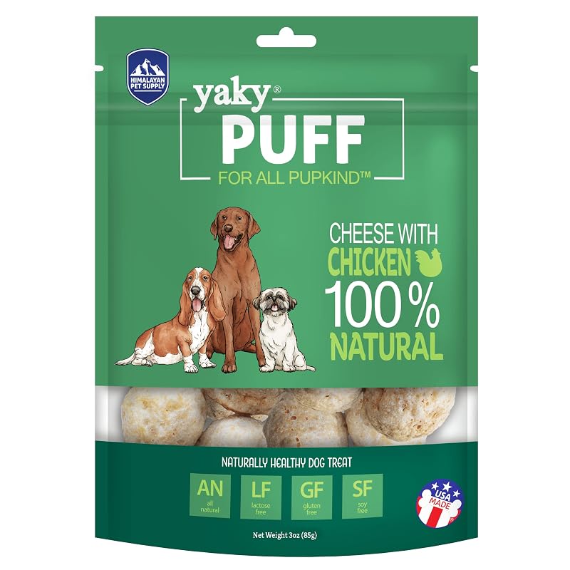 Petisco para cães de queijo de iaque com sabor de frango Himalayan Dog Chew Yaky Puffs, 56 g