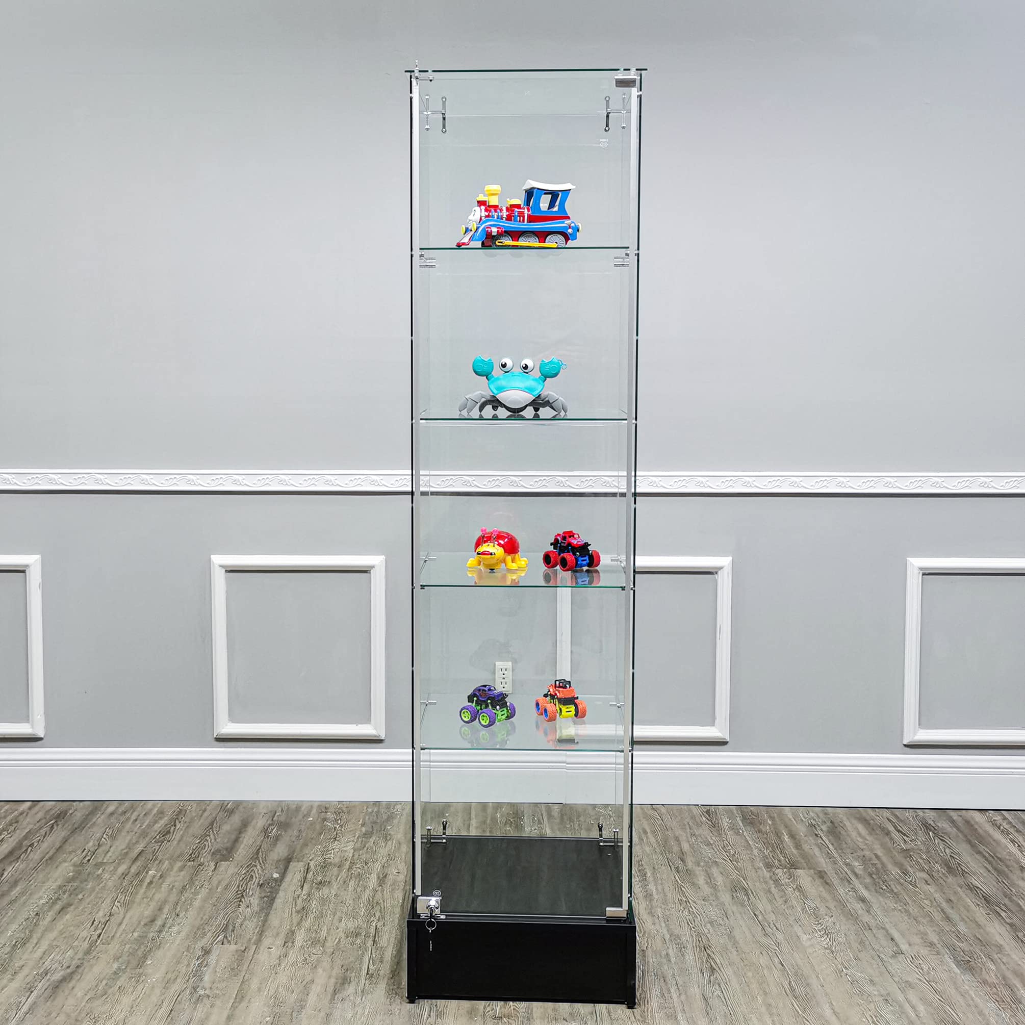 Display glass showcase-ACE TAP　ガラスショーケース Amazon.com: FixtureDisplays® 18.1X18.1X72.5