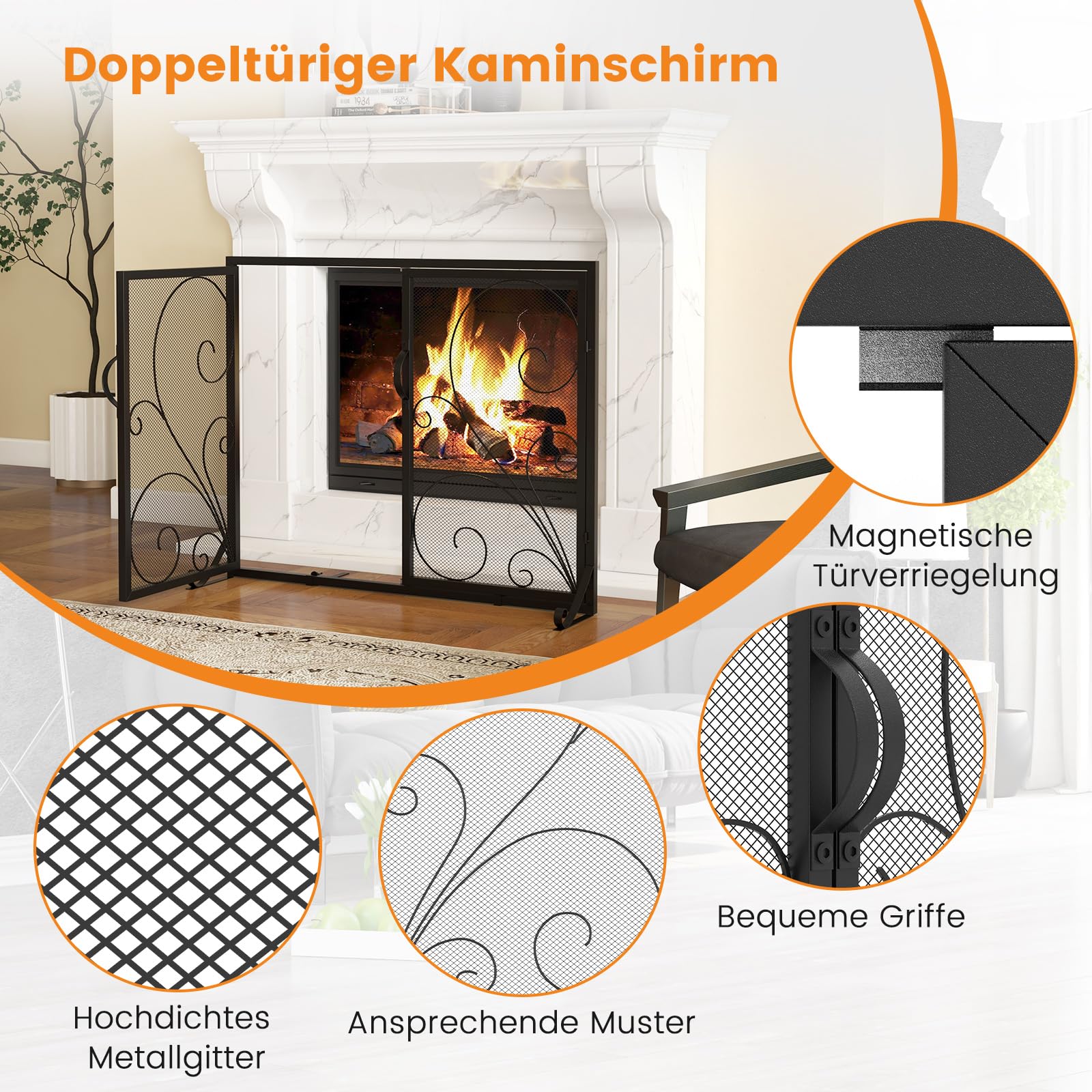 Stookrooster aslade met vonkenscherm – OPENHAARDEN