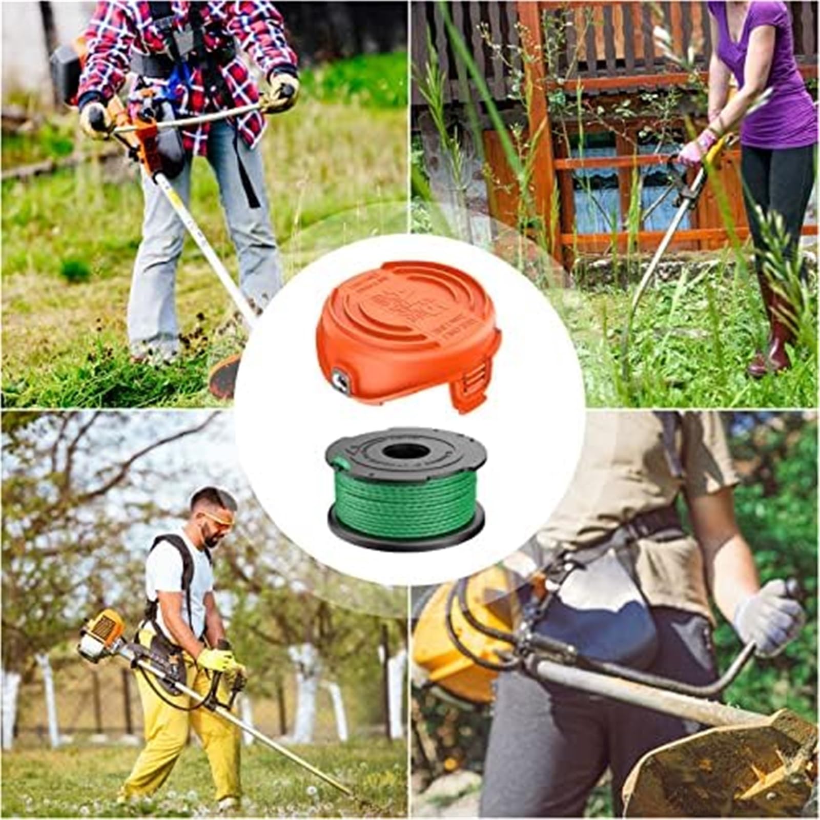 Automatyczna szpula kosiarki Zamienna szpula dla podkaszarki żyłkowej, dla szpul Black i Decker A6486 2 mm/6,1 m(BLACK 8 2)