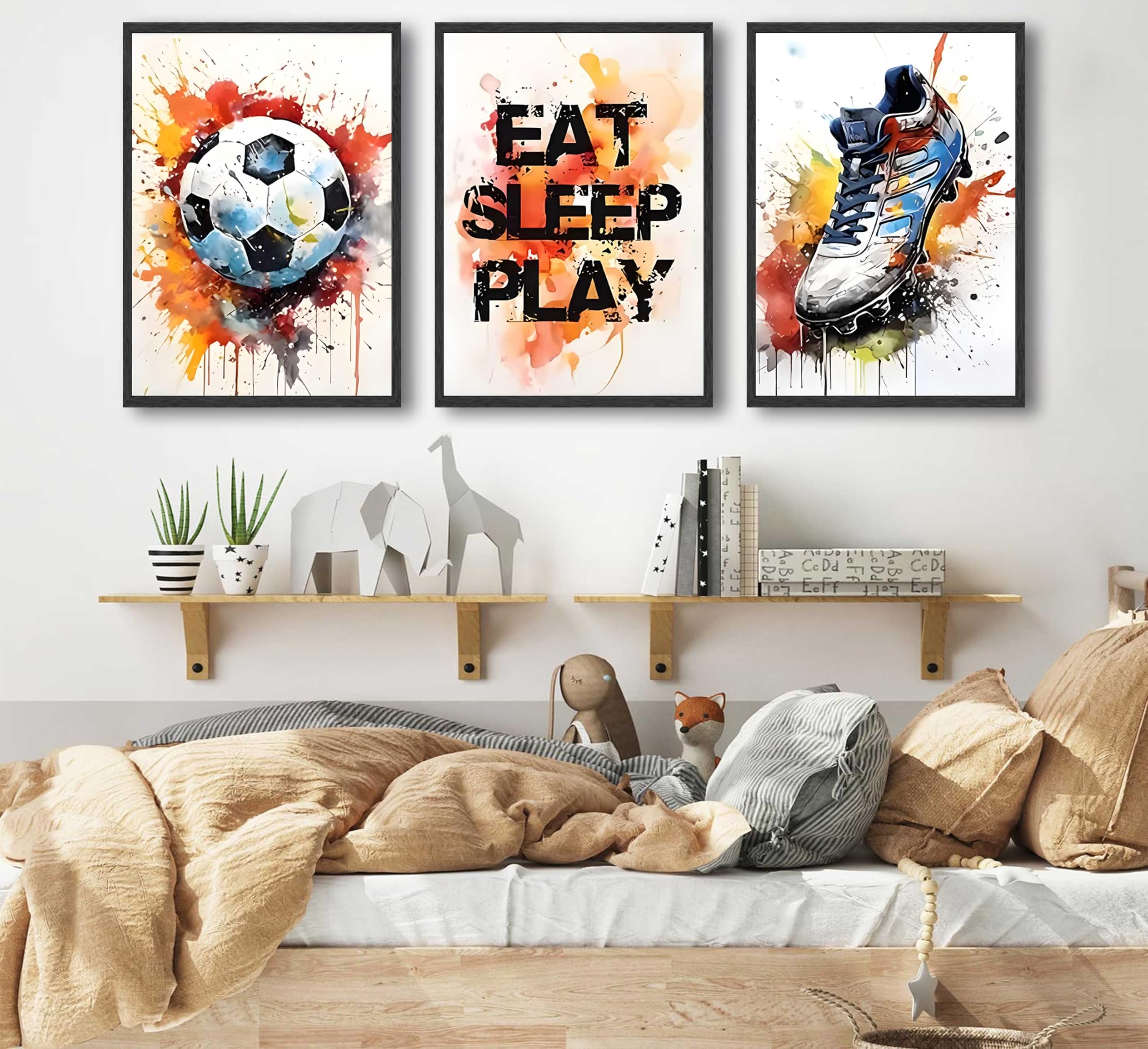 Fußball-Stadion Skyline Wandbild, 3-teilig – Moderne Leinwand-Kunst Für Wohnzimmer, Büro & Fan-Zimmer