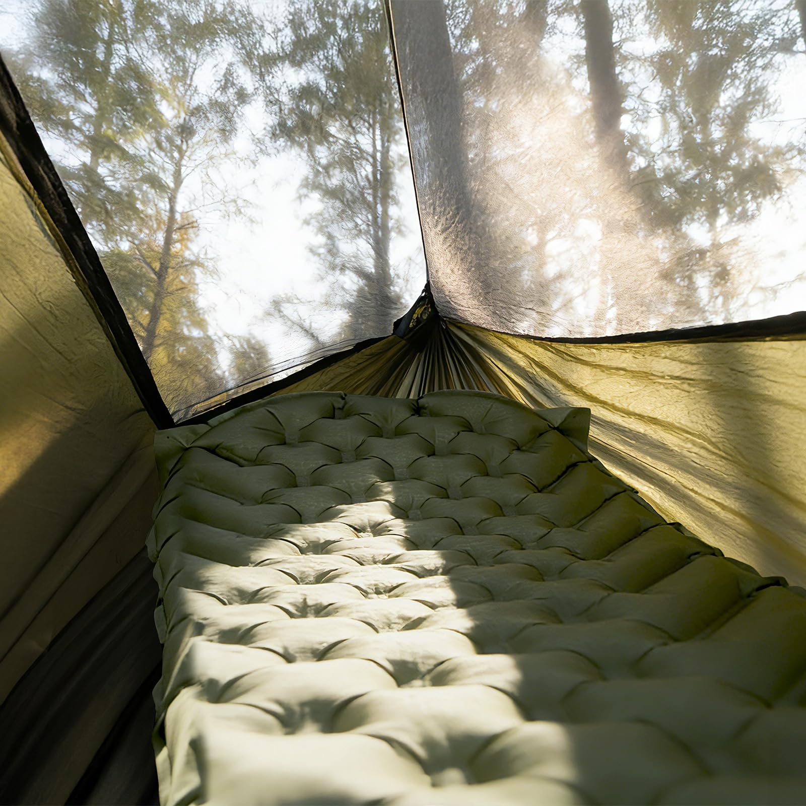 Night Cat Hängematte Outdoor mit Moskitonetz: Camping Hängematte XXL Leicht mit Aufblasbarer Isomatte für 1 Personen für Reise Trekking und Draußen