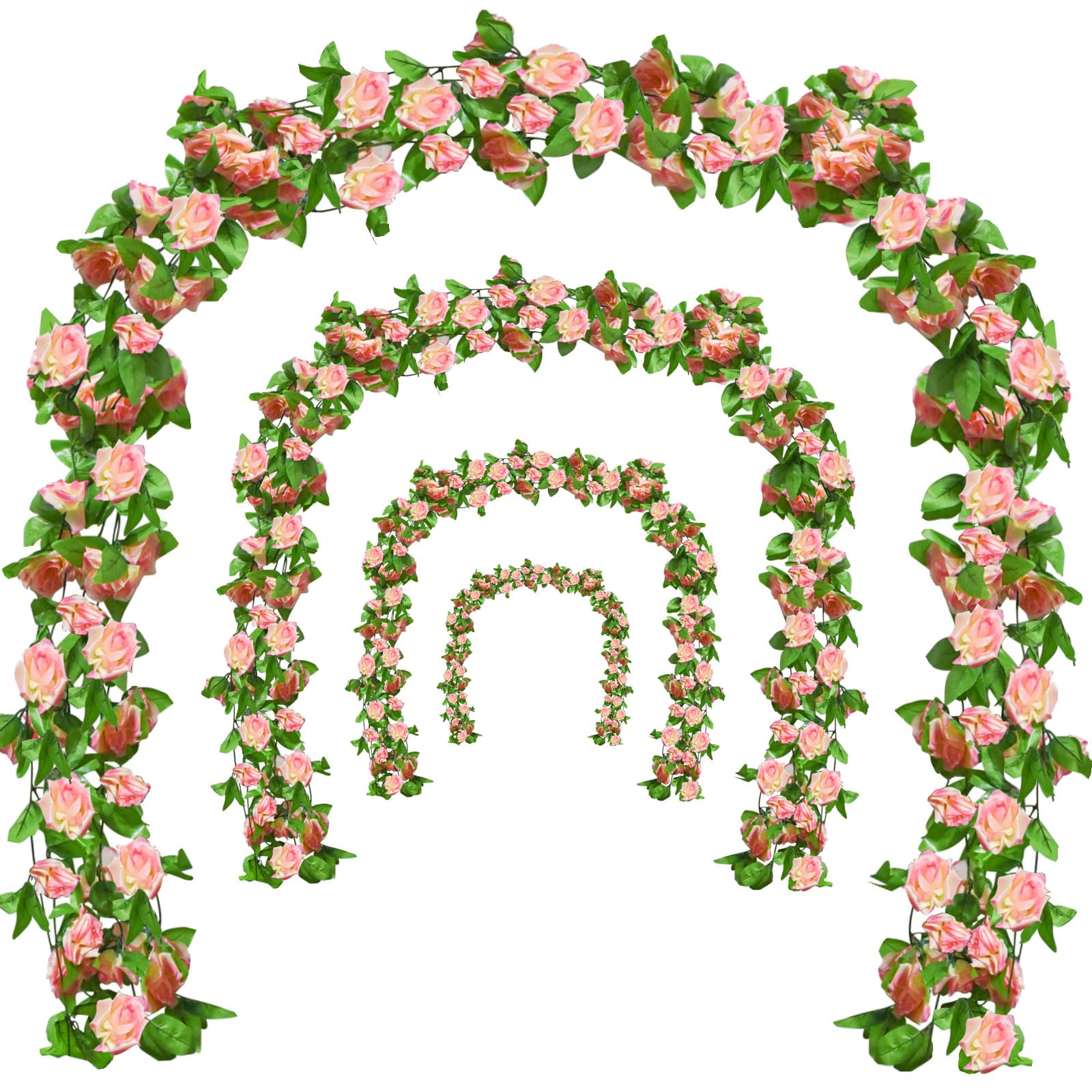 Guirlande de roses pour mariage et décoration de jardin suspendue romantique