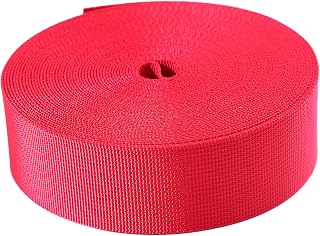 Nylon Webbing - 1.5 Inch Nylon Strapping for Outdoor DIY Gear Repair, 1.5 Inch by 10, 25, or 50 Yards (50 Yard, 1.5'' Red)