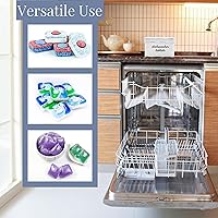 Vista 7 de AuldHome - Soporte para cápsulas de lavavajillas, contenedor para tabletas; esmalte blanco rústico para almacenamiento de cocina con tapa