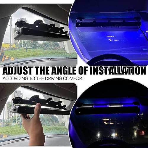 Miniatura 4 de Luces de policía estroboscópicas de emergencia azul y blanco, peligro de advertencia intermitente de seguridad interior para parabrisas