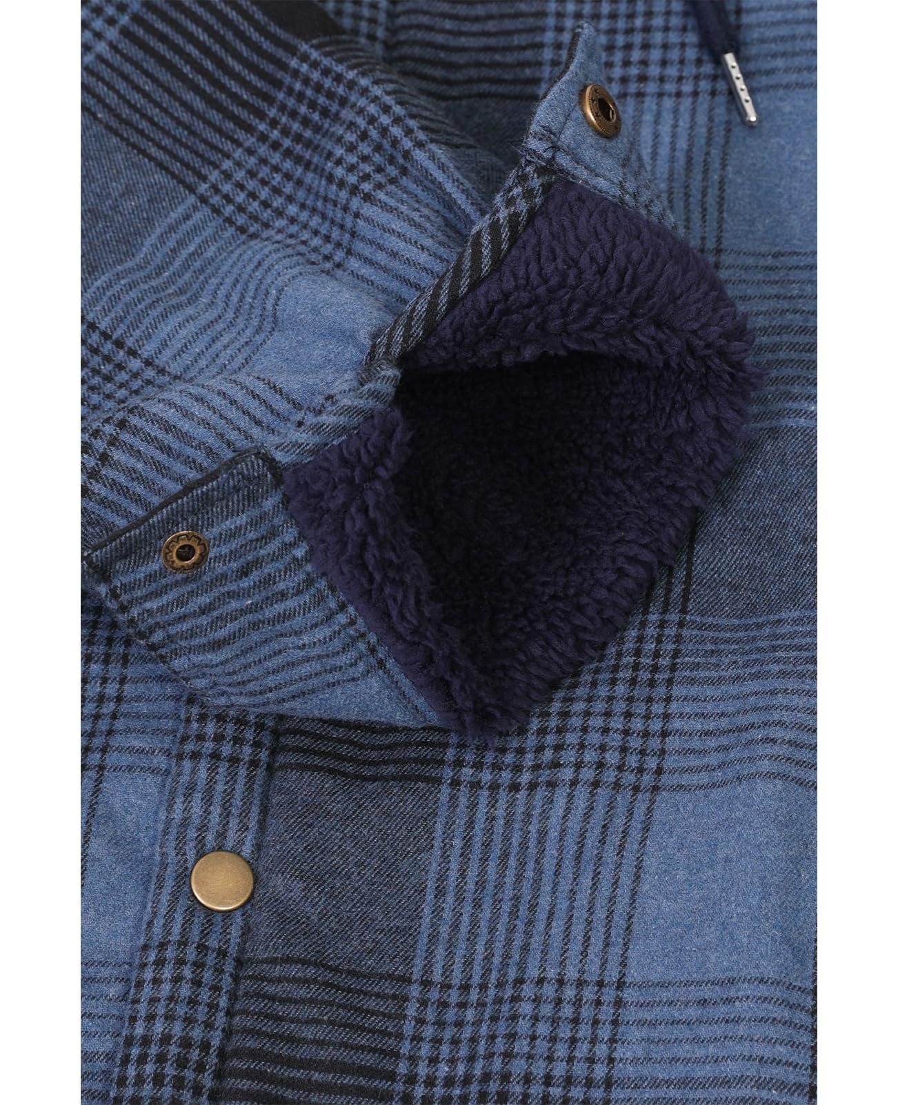 ZENTHACE Mens Hooded Flannel Shirt Jacket Camisa de trabajo con botones Hombre