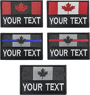Customizable Canada Flag Patches with Your text,2Pcs Personalized Tactical Name Tags Morale National Emblem Patch for Travel Backpack Hats Jackets Team Uniform