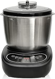 7L Electric Dough Mixer for Bread and Pizza Dough, Dough Maker Featuring a Ferment Function.304 Stainless Steel Whisk and a Top Small Window for Easy Add Water and Seasoning(Black)